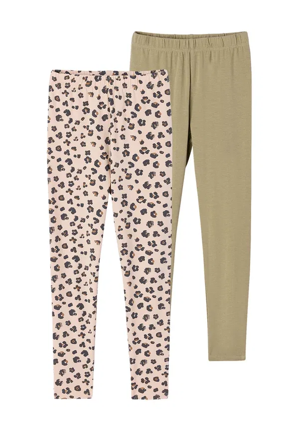 Комплект из 2 пар леггинсов с принтом Animal print Vertbaudet Khaki, хаки