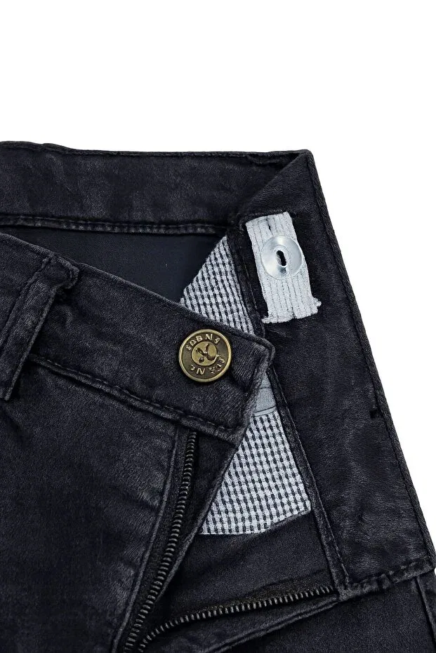 Детские шорты джинсовые для мальчиков Beli adjustable elastic waist pocketed cotton denim capri shorts Dgs Kids, Black — фото 4