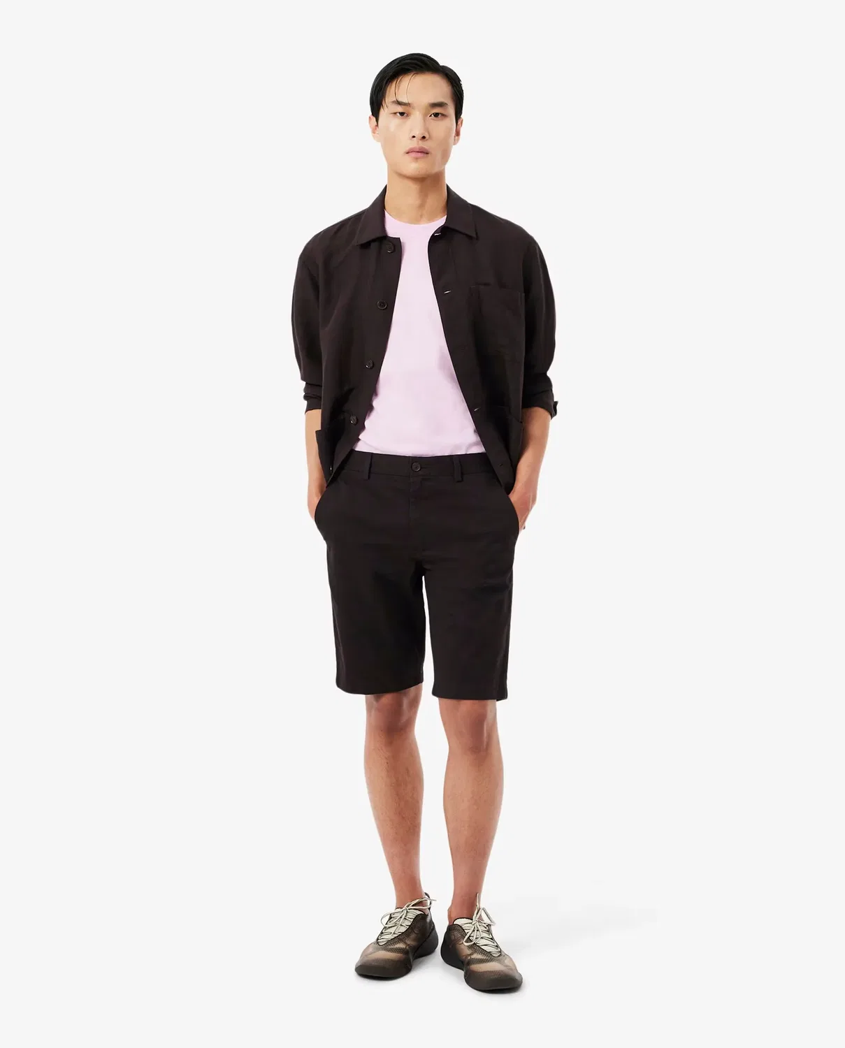 Мужские шорты чинос из эластичной саржи Lacoste, Marrón Oscuro