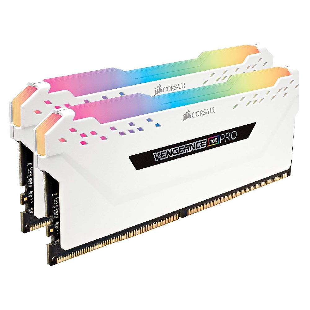 Оперативная память Corsair Vengeance RGB Pro, 16 Гб DDR4 (2х8), 3200 МГц, CL16, CMW16GX4M2C3200C16W, белый - фото