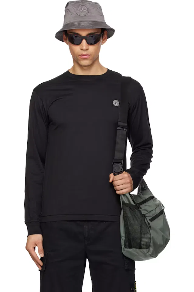Черная футболка из хлопкового трикажа 2100031 60/2 Stone Island