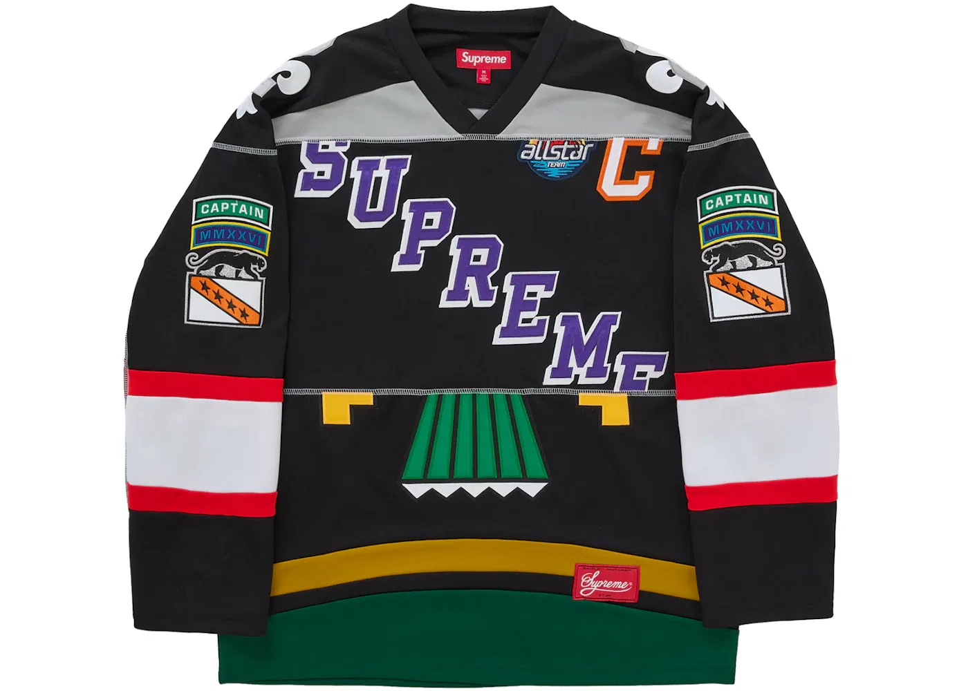 Мужская джерси с панелями Supreme, Black