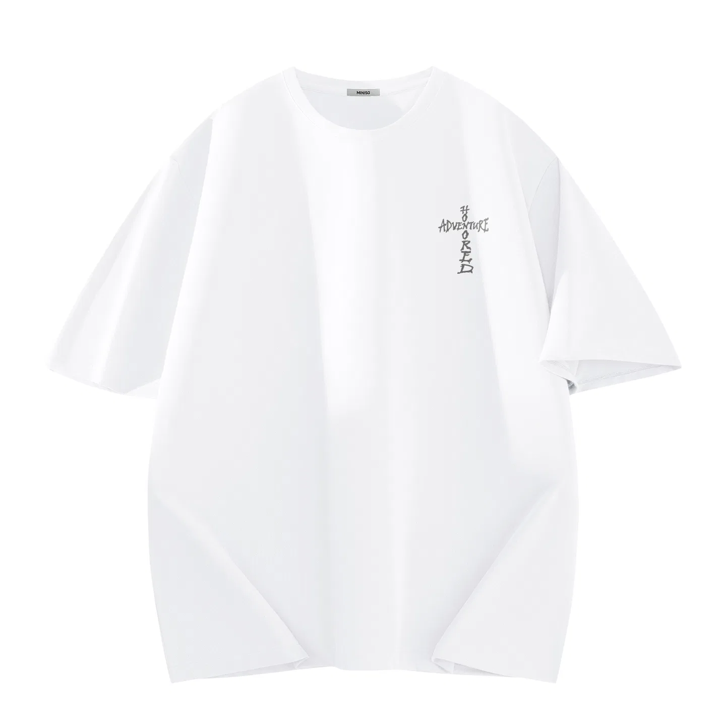 Футболка Детская хлопковая MINISO, Ice Silk Quick Dry Black (Cross Dark Line Chest Logo) — фото 3