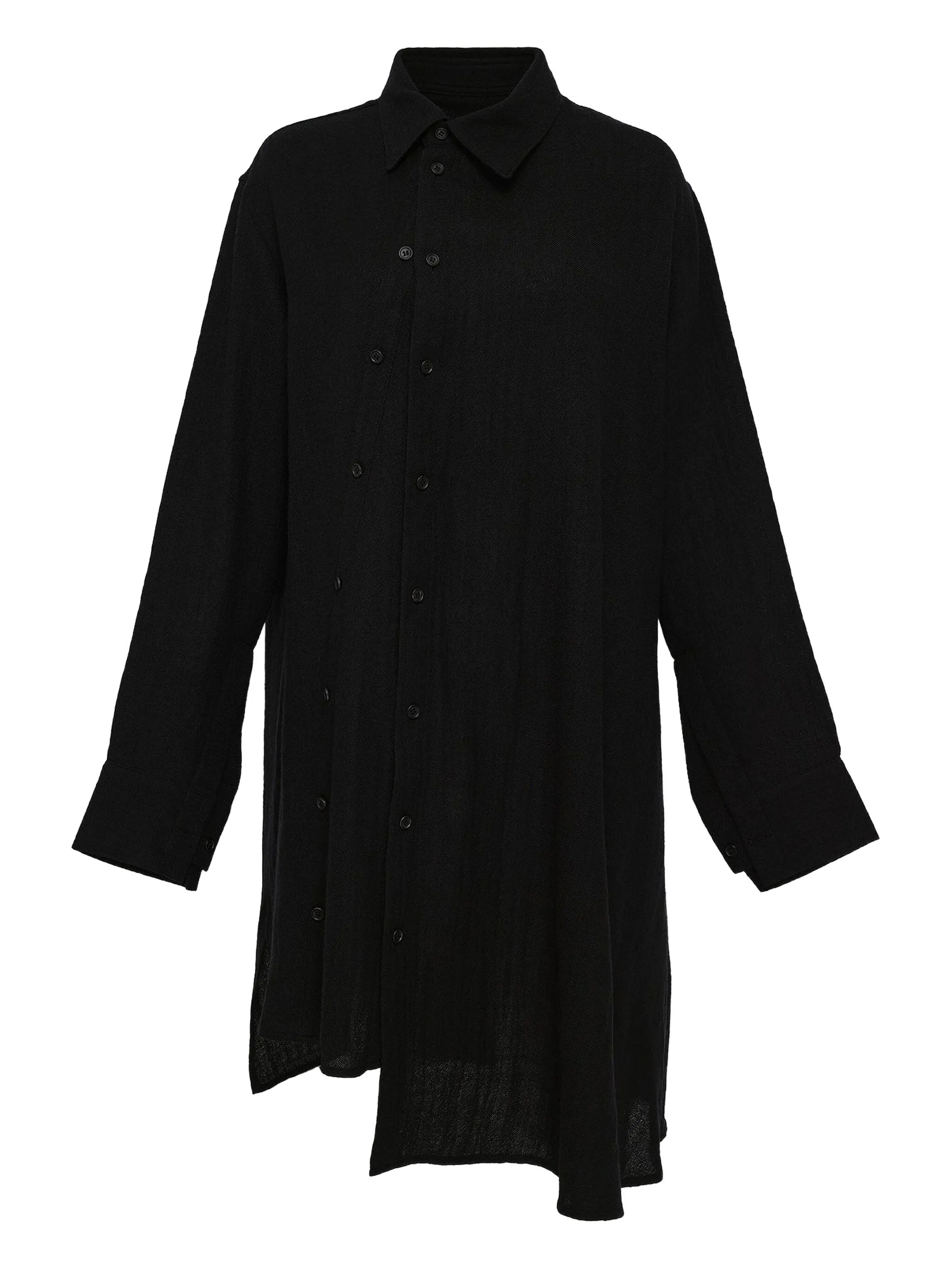 

Рубашка асимметричного кроя на пуговицах Yohji Yamamoto, черный