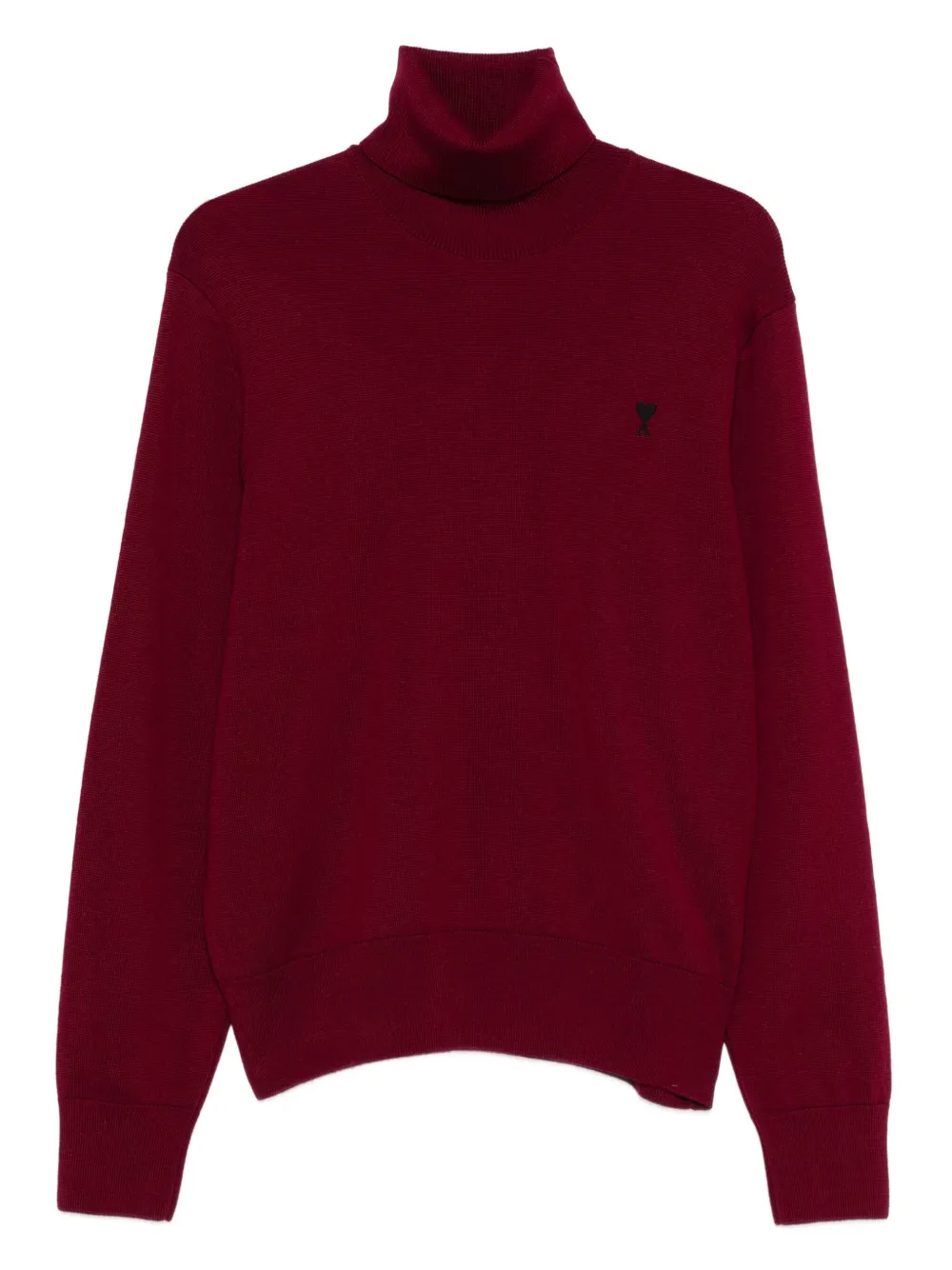 

Свитер с высоким воротником и вышивкой Ami Paris, красный