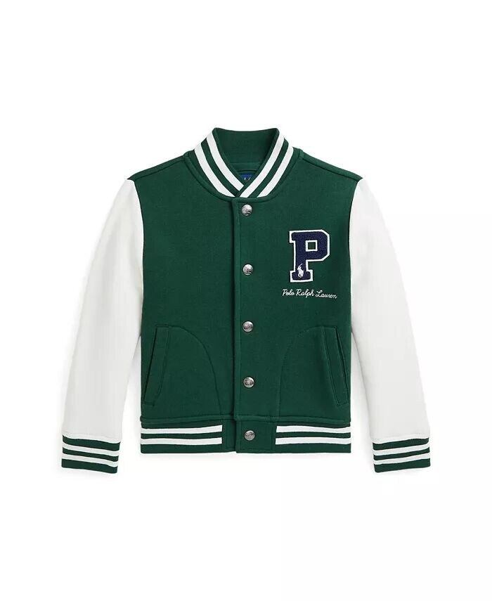 

Для малышей и маленьких мальчиков Флисовая бейсбольная куртка Letterman Polo Ralph Lauren, мультиколор