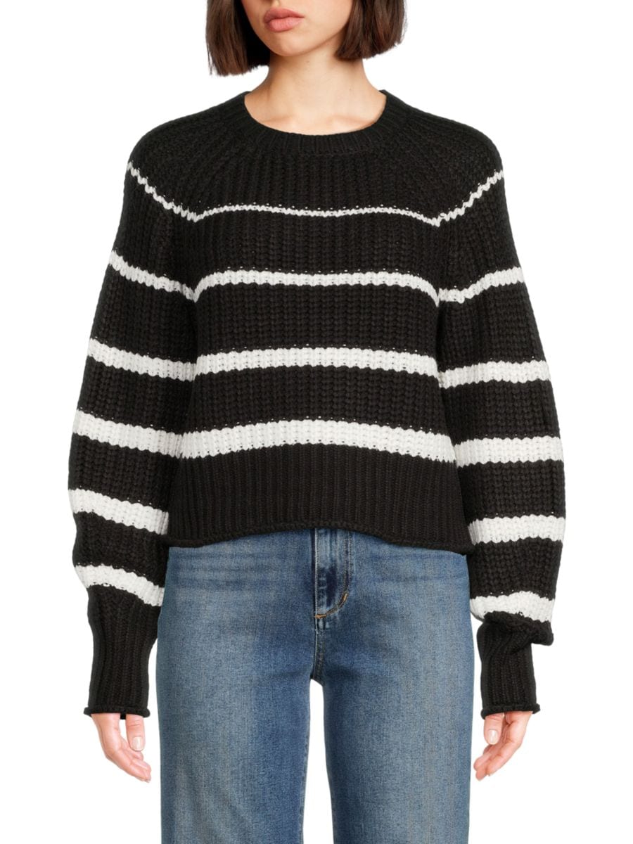 

Полосатый вязаный свитер Hifza RD style, черный/белый