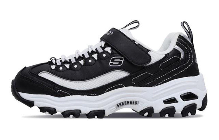 Skechers Низкие детские кроссовки с защитой от ударов и истираний, цвет черный/белый — фото 2