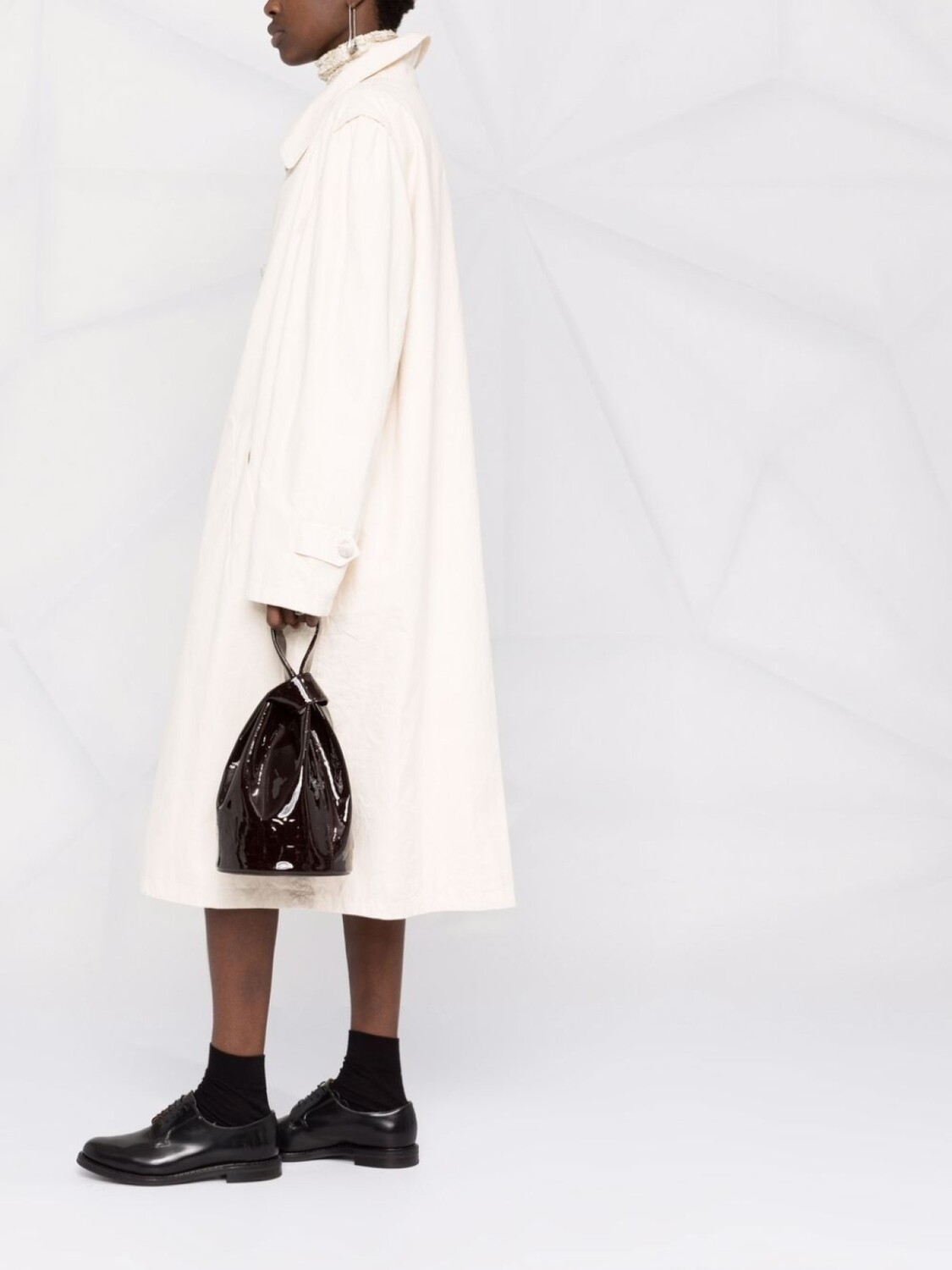 Maison Margiela однобортное пальто миди, нейтральный цвет — фото 2
