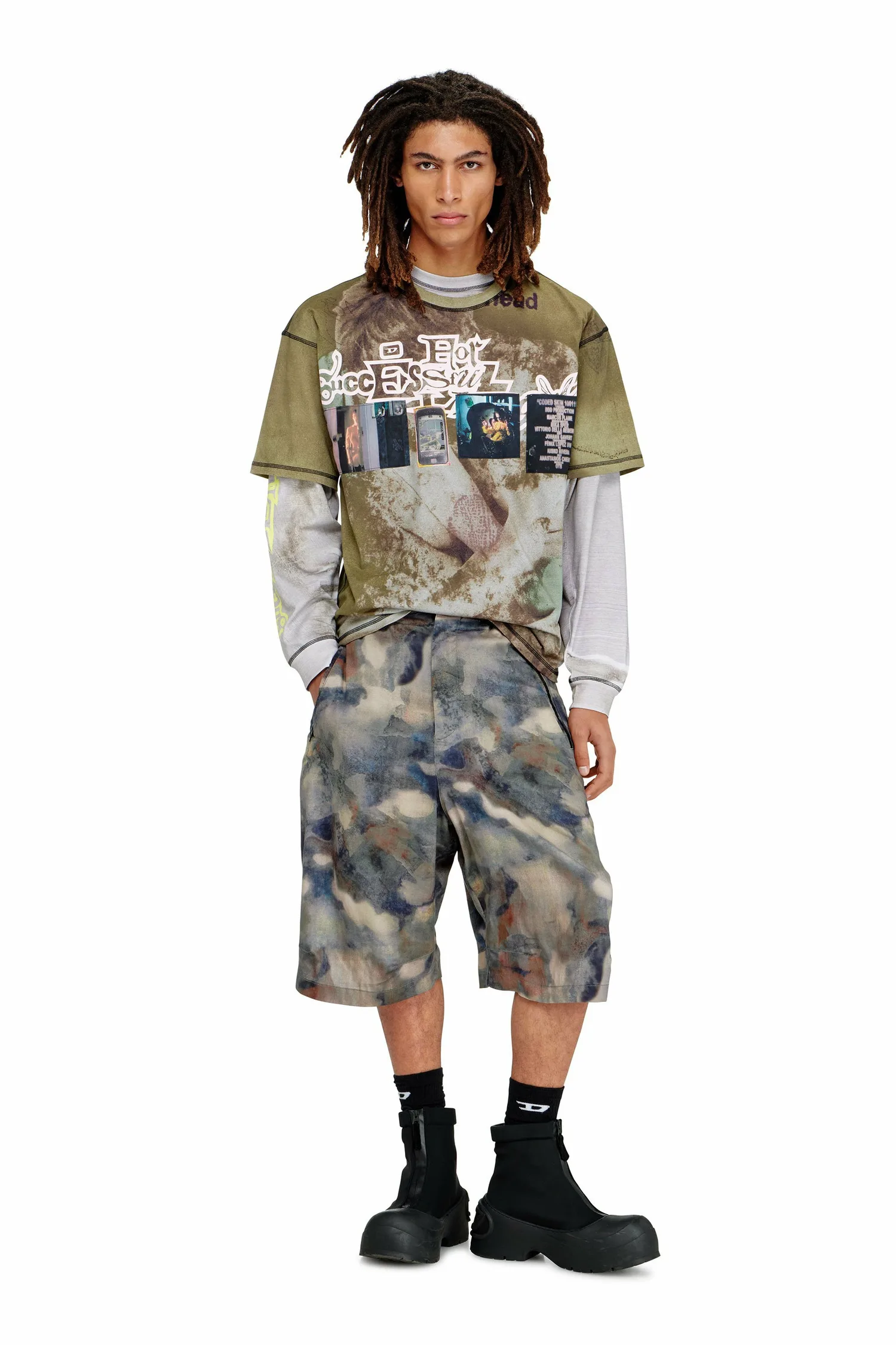 Мужские шорты P-STITCH-SHORT-TKBZ Diesel, Blue and other shades — фото 2