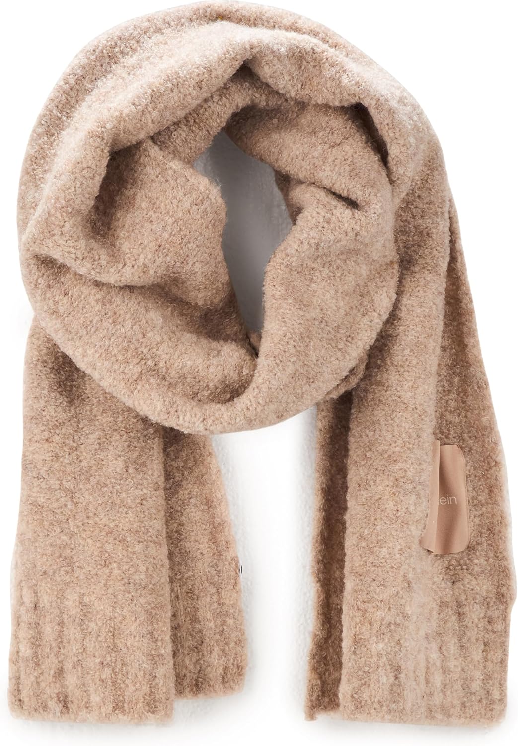 

Женский мягкий вязаный шарф-букле Calvin Klein для холодной погоды, Heathered Almond