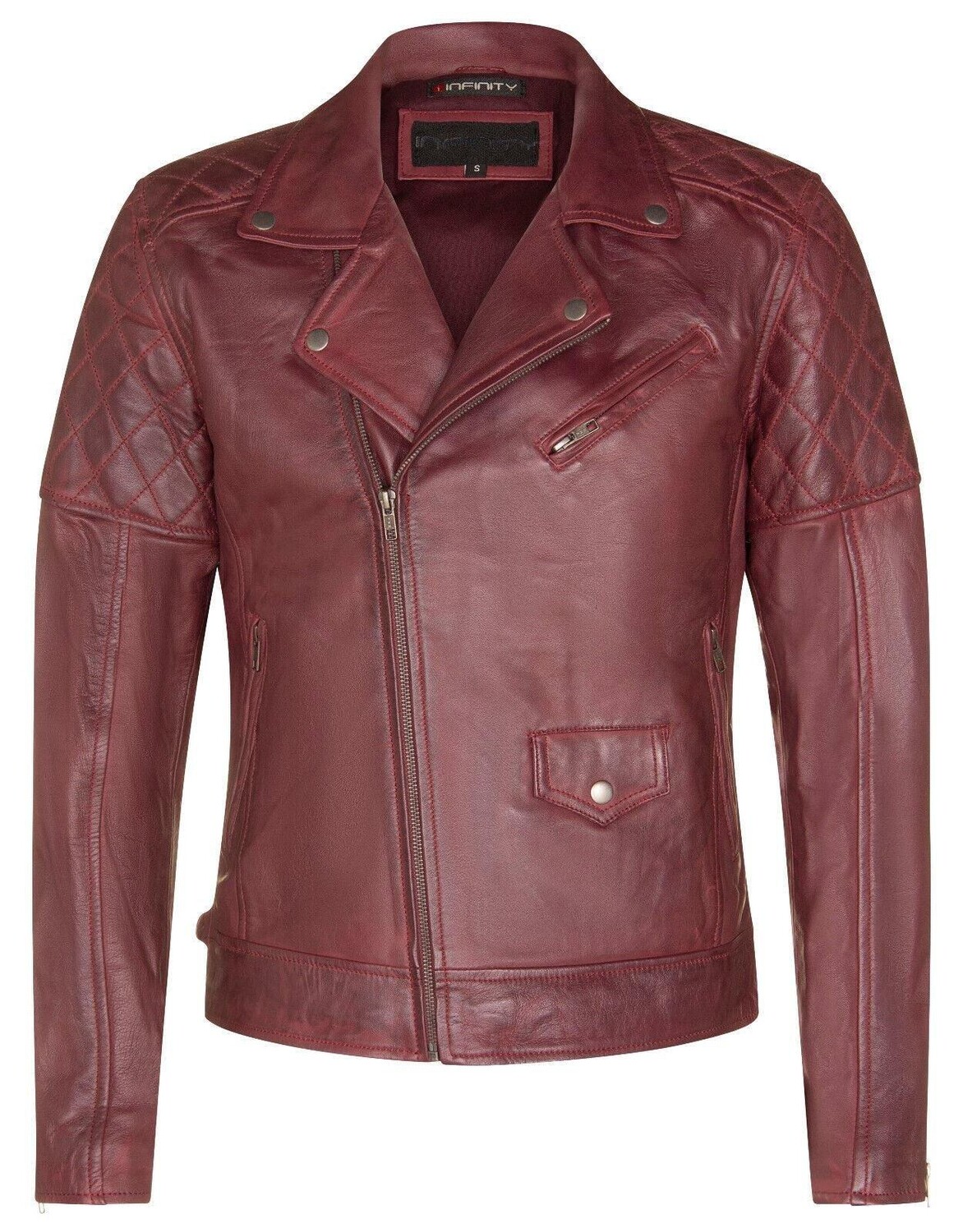 

Кожаная косуха с перекрестной молнией - Гибралтар Infinity Leather, красный