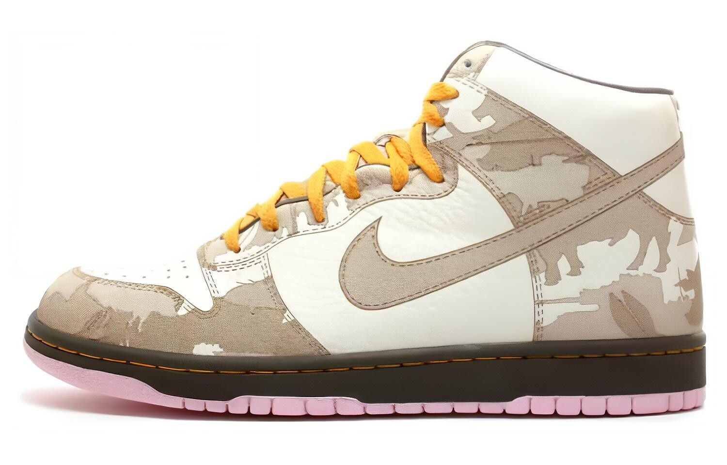 

Кроссовки Nike Dunk High 1 Piece White Khaki Pink Ice, белый
