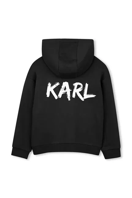 Худи детское с принтом Karl Lagerfeld, черный — фото 2