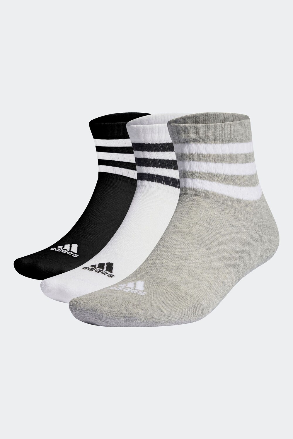 

Мягкие спортивные носки средней длины с тремя полосками, 3 пары Adidas, серый