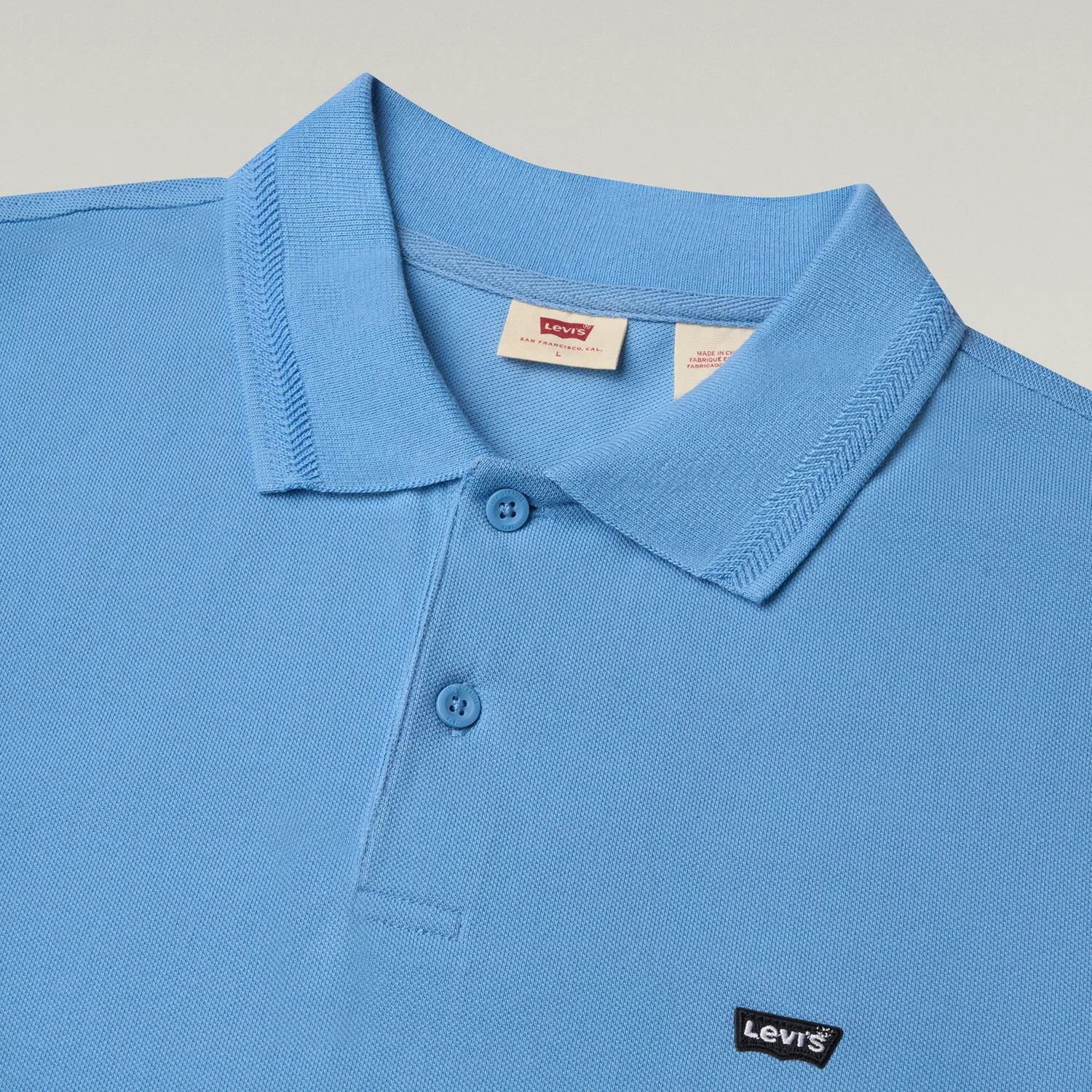 Поло унисекс синее поло с воротником прямой крой Levis, Blue — фото 4