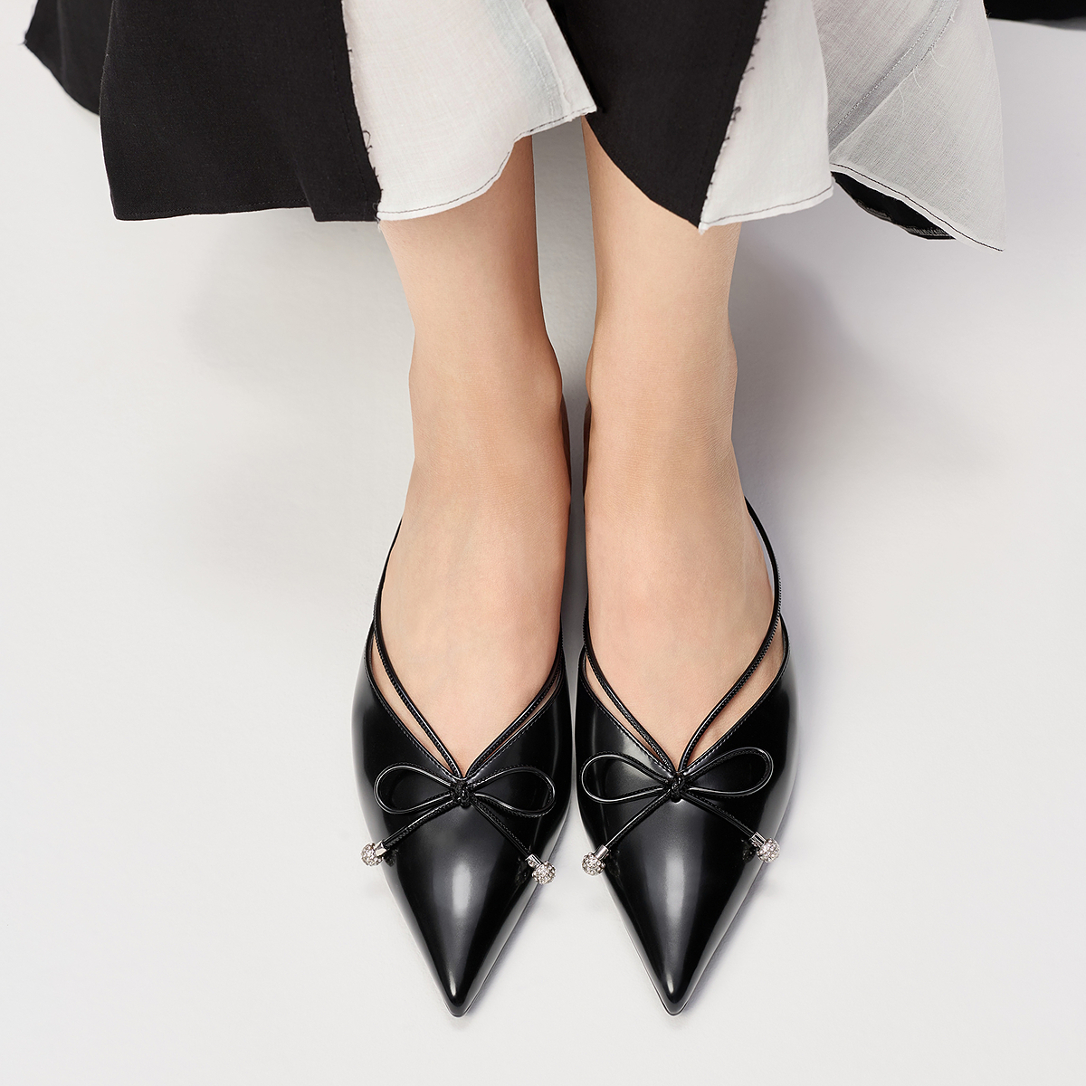 CHARLES&KEITH Слипоны женские с противоскользящей композитной подошвой и закрытым носком 4,3 см Black Box черные, цвет Black Box Black — фото 4
