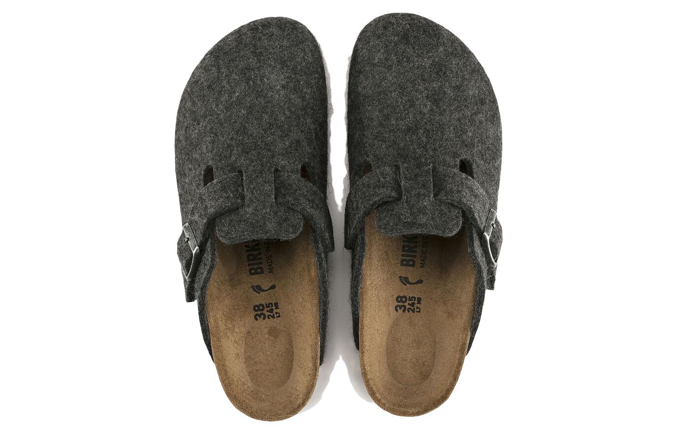 Бостонские тапочки с круглым носком Birkenstock, шиферно-серые — фото 4