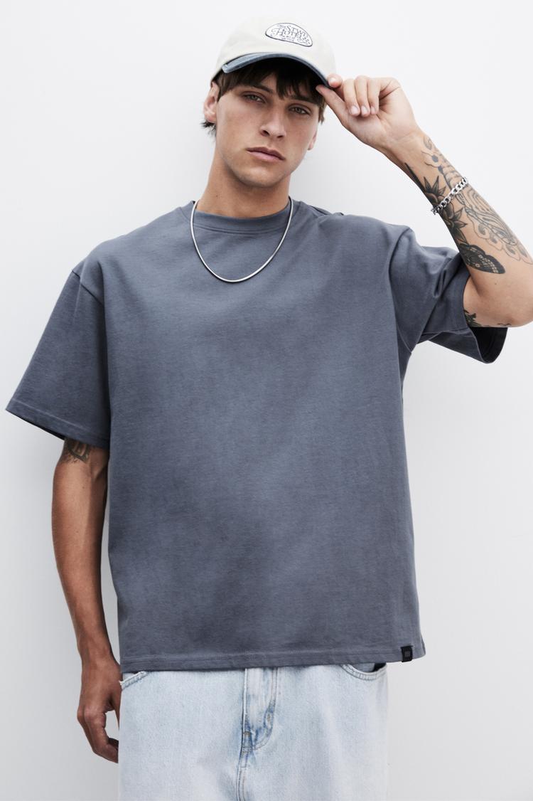 

Футболка с коротким рукавом из плотной ткани Pull And Bear, синий
