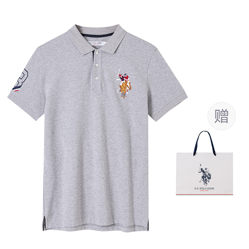 Футболка поло мужская U.S. POLO ASSN., светло-серая — фото 3