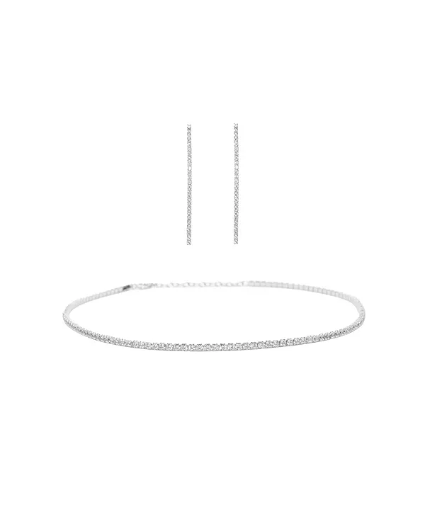 

Комплект из колье и серег Cherie Tennis из стерлингового серебра с позолотой 18 карат Bearfruit Jewelry, silver