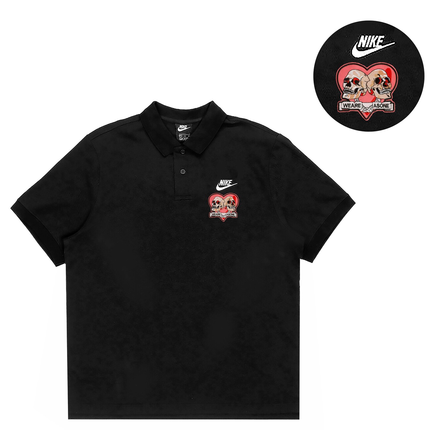 

Рубашка поло унисекс черная Nike, черный