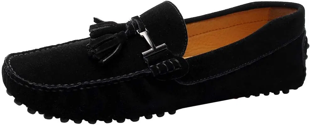 Мокасины мужские замшевые с кисточками ANUFER, Black