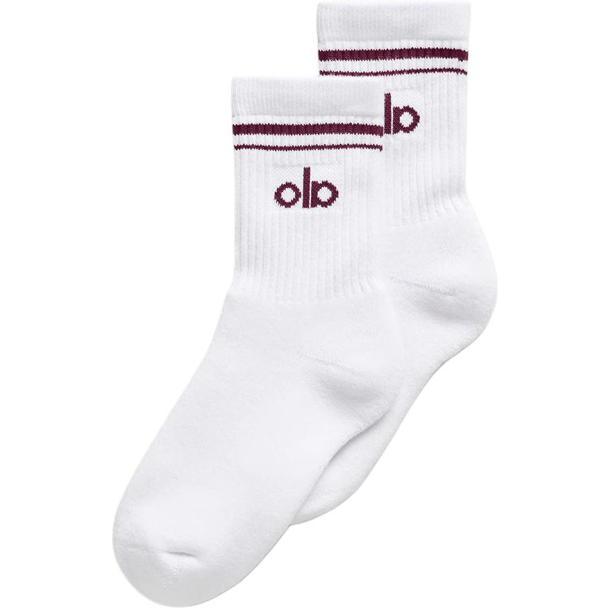 

Носки Crew Unisex 1 упаковка Alo Yoga, белый/burgundy красный/белый/burgundy