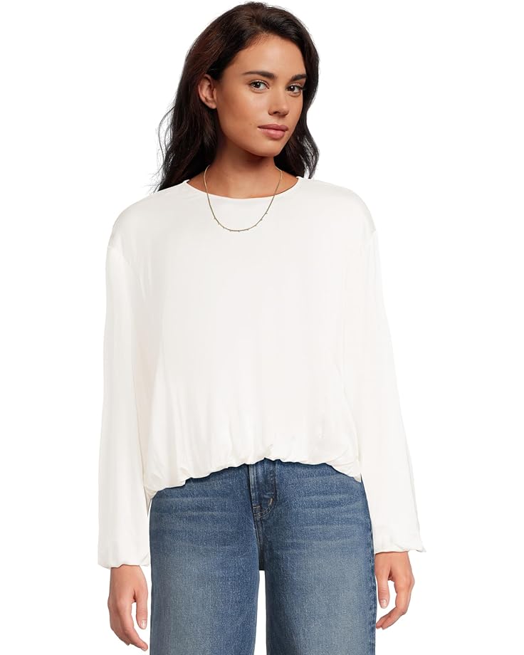 

Рубашка Madewell Peach Long Sleeve Bubble Shirt, цвет Winter White