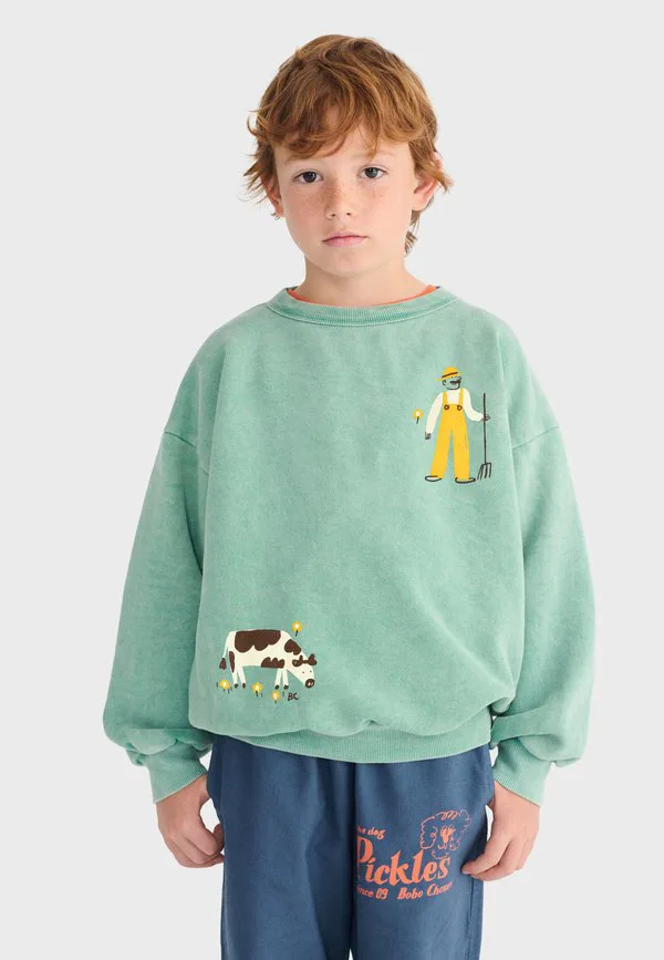 Свитшот унисекс «приключения на ферме» Bobo Choses, Light Green