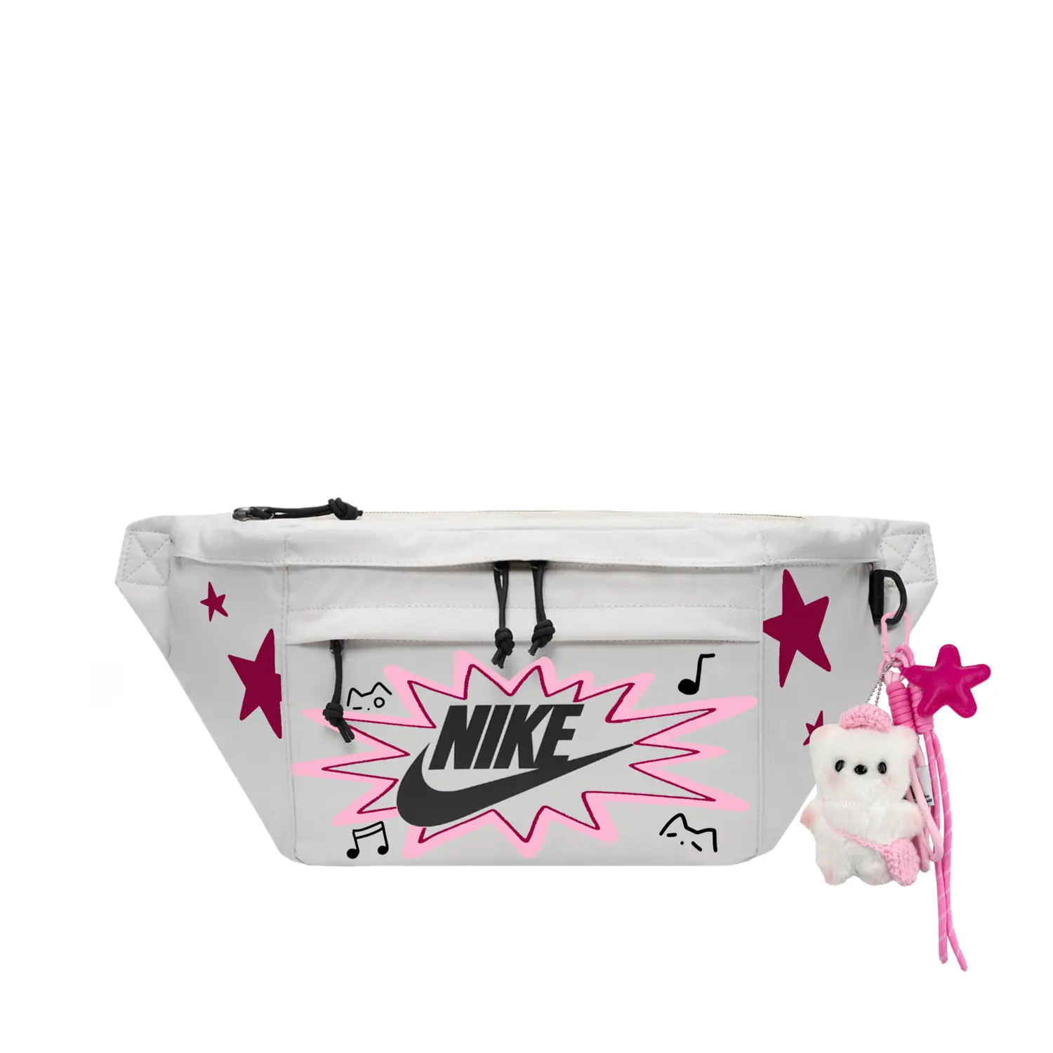 

Nike Унисекс поясная сумка ручной работы с принтом в стиле стритвир, Pink Cat Attack