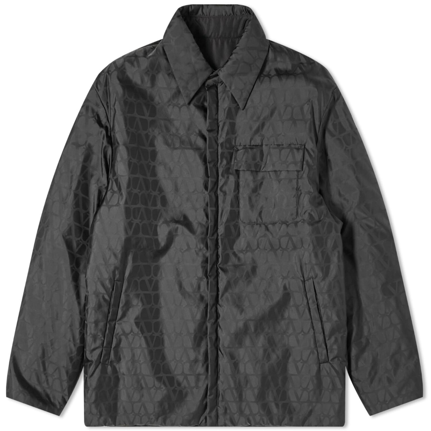 

Рубашка Valentino V Logo Nylon Overshirt, черный
