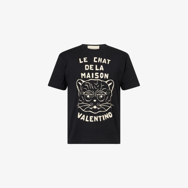 

Футболка из хлопкового джерси Chat de la maison с круглым вырезом Valentino Garavani, мультиколор