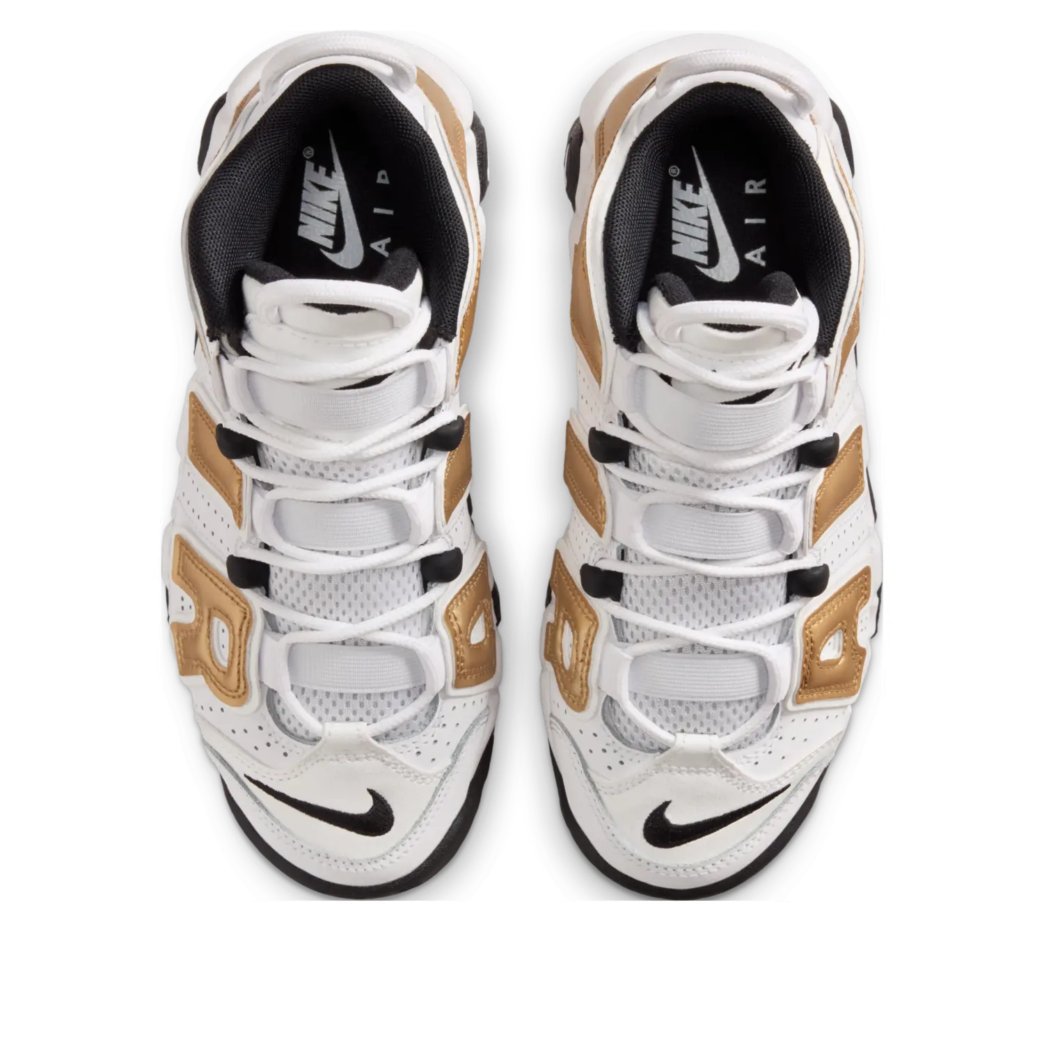 Кроссовки (GS) Nike Air More Uptempo 'White Metallic Gold Black' — фото 4