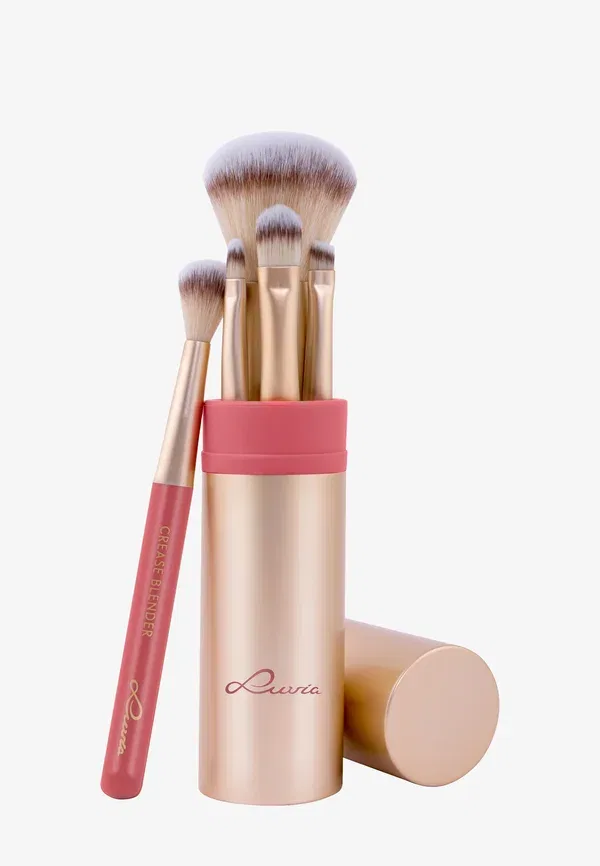 Набор кистей для макияжа Anniversary Set, 6 предметов, Luvia Cosmetics, Rosy Coral - Champagne, розовый