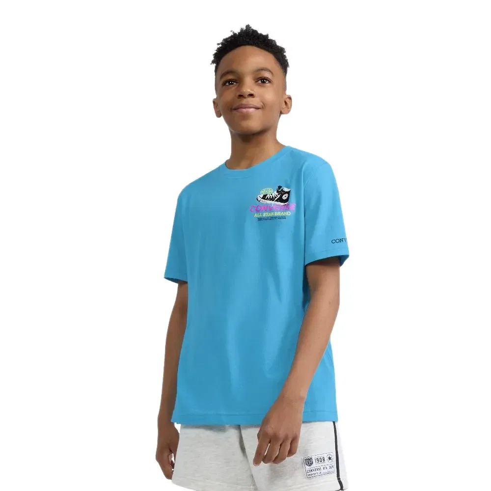 Детская футболка с принтом Converse kids, Blue