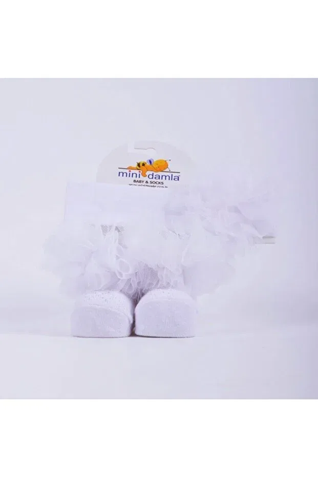 Детские носочки для девочек с набором повязок Minidamla, White