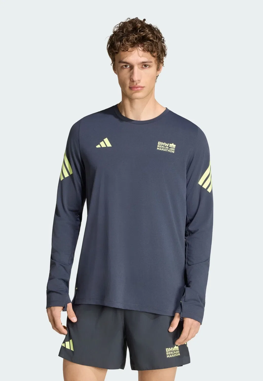 Футболка с длинным рукавом BMW Berlin Marathon 2026 для мужчин Adidas Performance, Night Grey