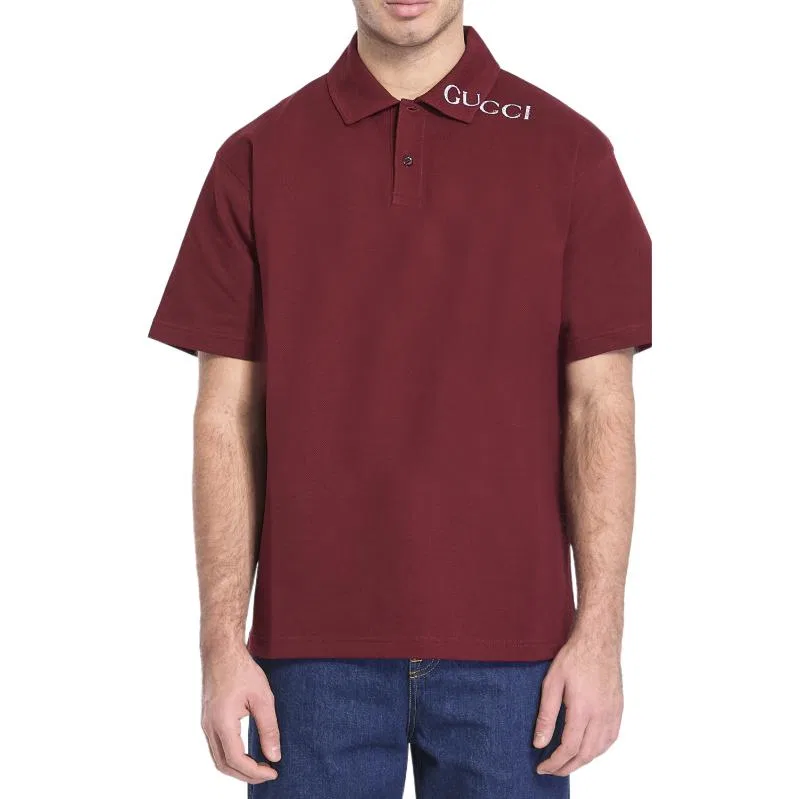 Мужское поло из хлопка GUCCI, Burgundy