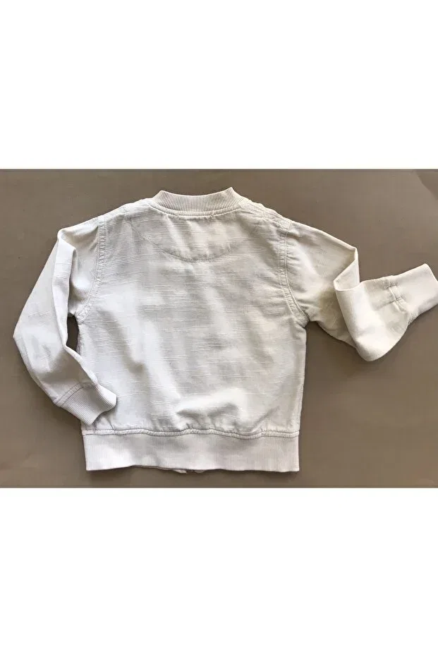 Детская куртка для мальчиков хлопковая Bomber Jacket Nonno Kids, Cream — фото 2