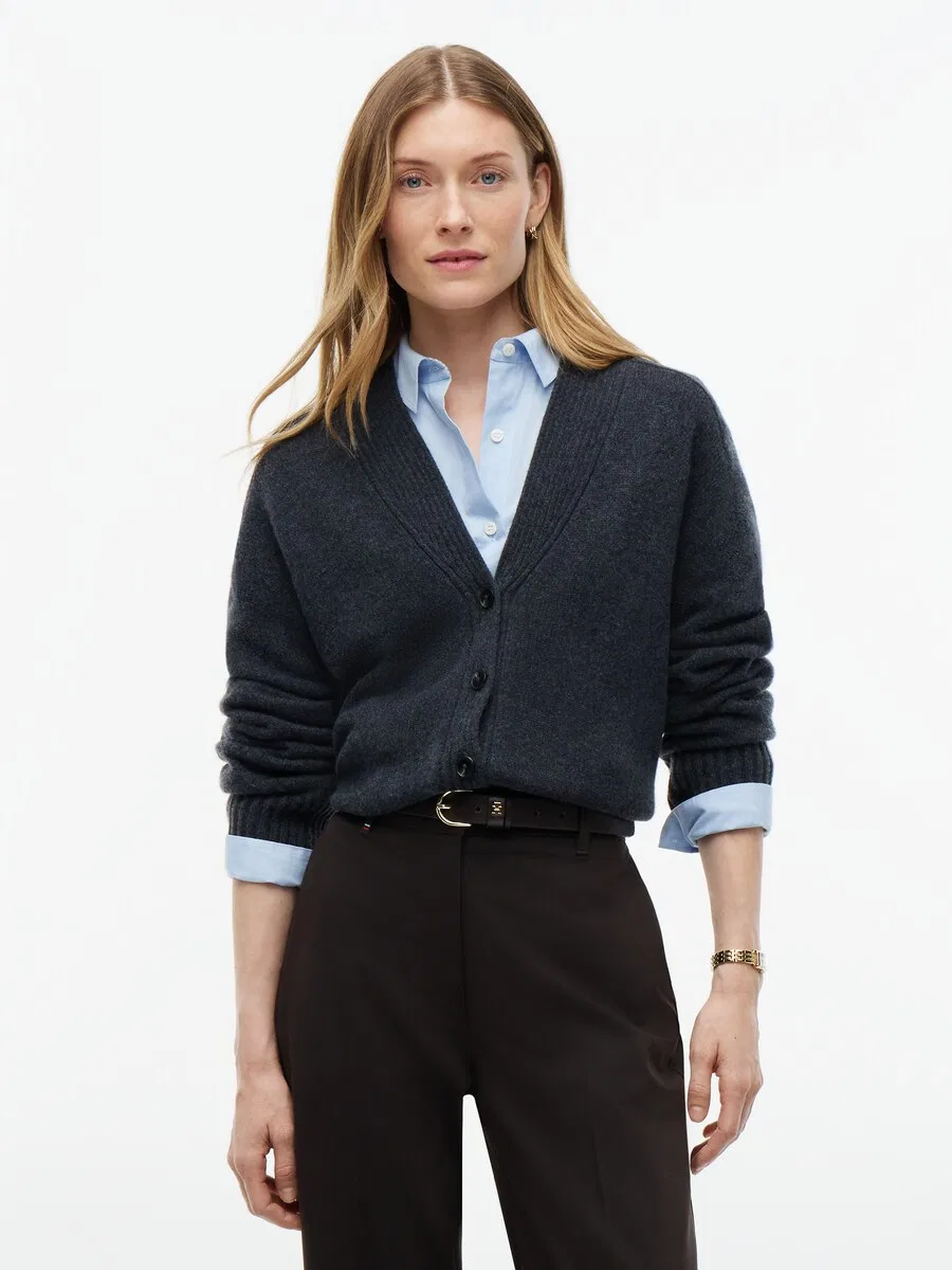 Вязаный кардиган TOMMY HILFIGER цвета антрацит — фото 2