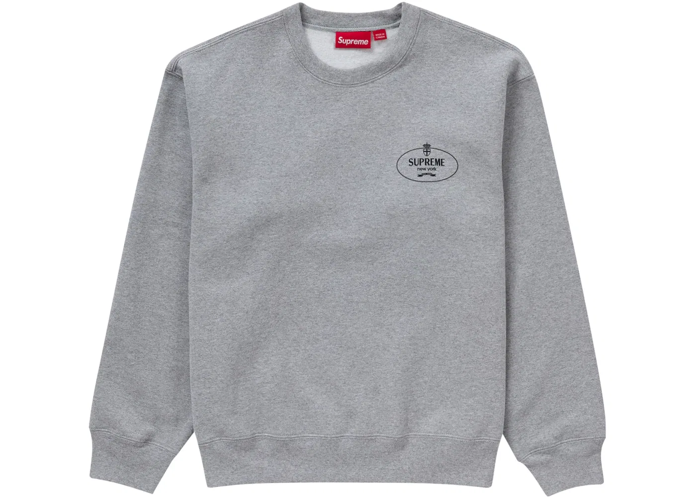 Мужской свитшот с принтом Supreme Crewneck, Ash Grey