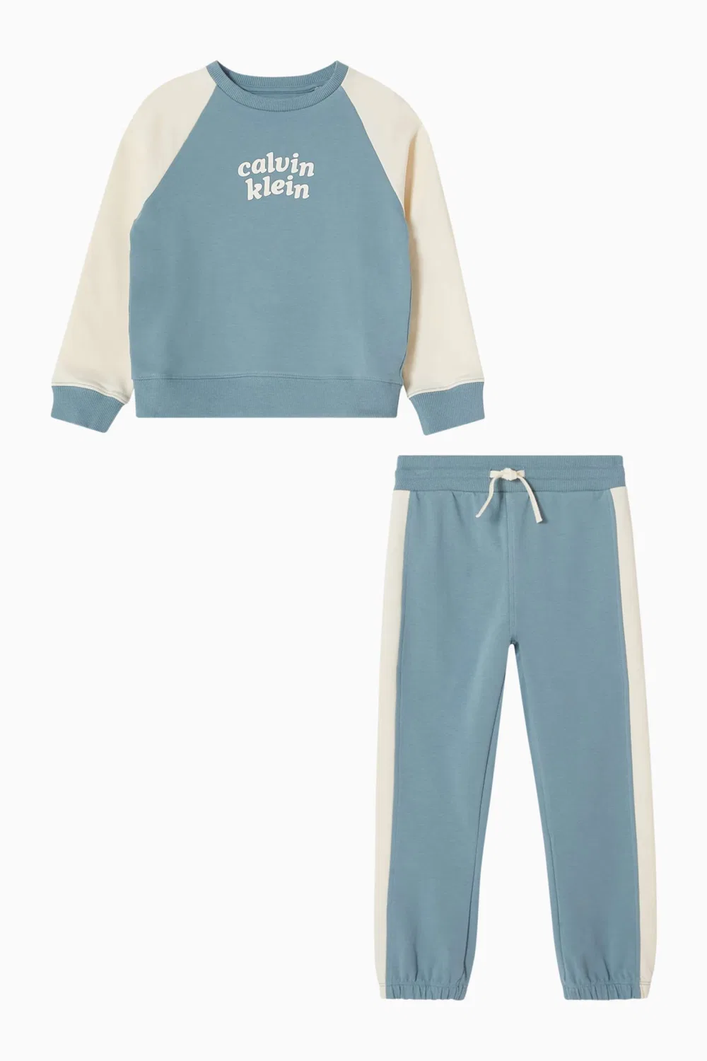 Комплект из футера с длинным рукавом и штанами Calvin Klein, синий — фото 2