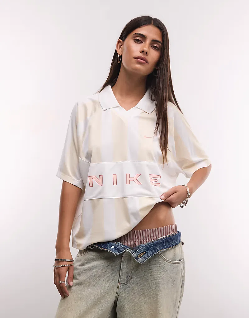 Футболка Nike Street Stripe белого и, бежевый
