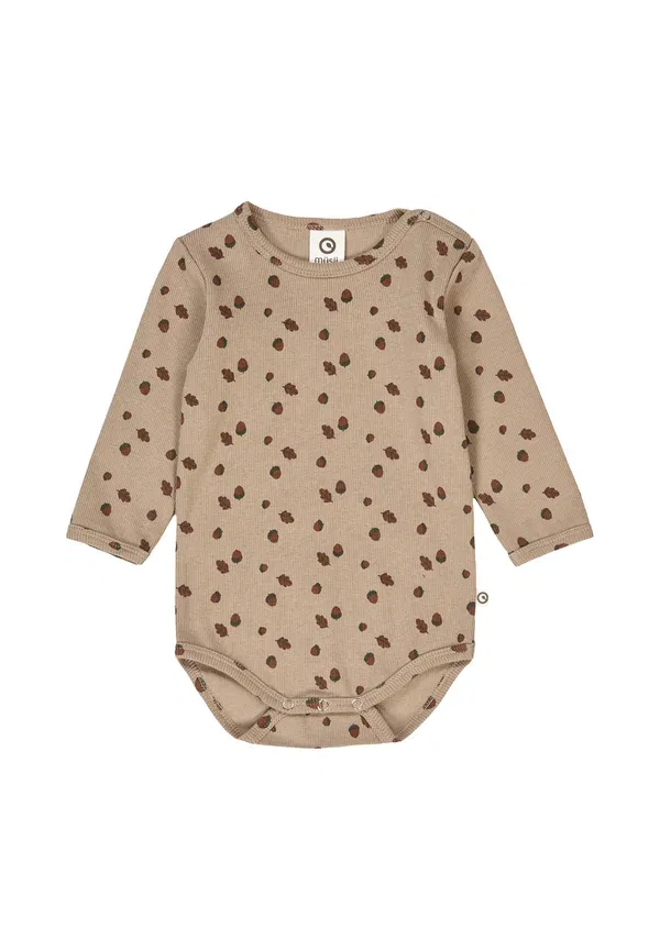 Боди с принтом Body Musli By Green Cotton beige, root-deep green, темно-зеленый/бежевый
