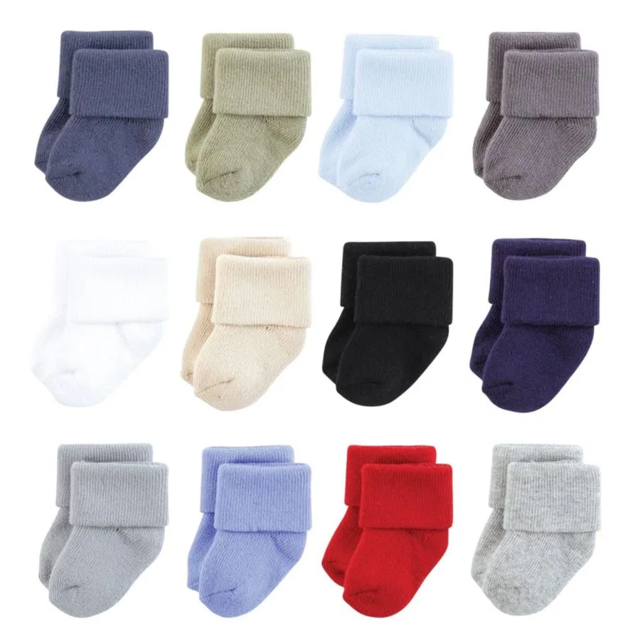 Комплект детских носков Hudson Baby, 12 пар, Solid Blue Red