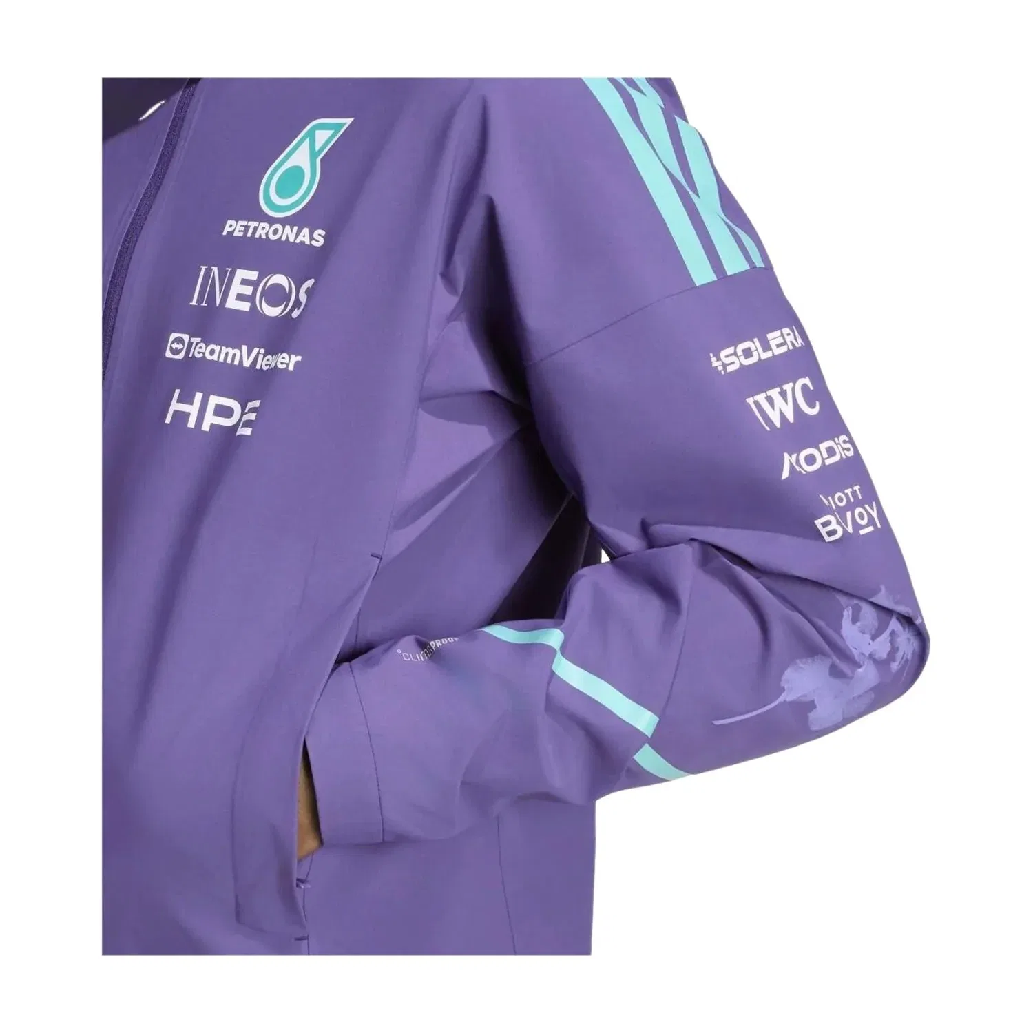 Мужская куртка Mercedes - AMG Petronas F1 Team Vanda Bloom Rain Jacket 'Dark Purple' adidas, Dark Purple — фото 4