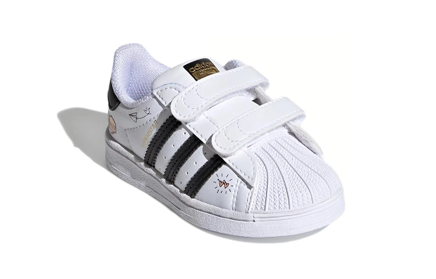 Детские кроссовки для малышей с принтом SUPERSTAR Cf I Adidas Originals, Белый — фото 4