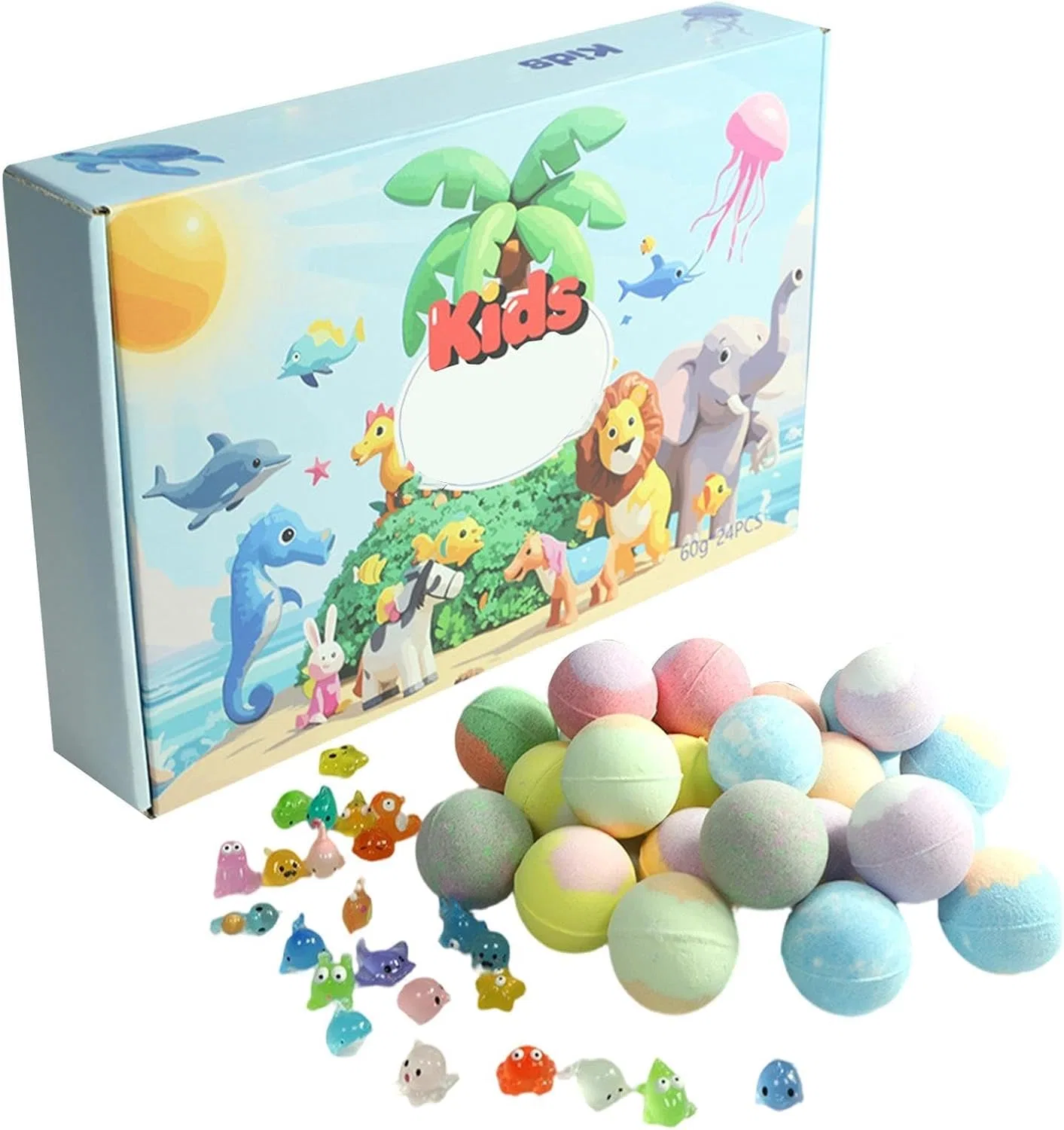 Набор бомбочек для ванны с игрушками, 24 шт, 60 г, Generic