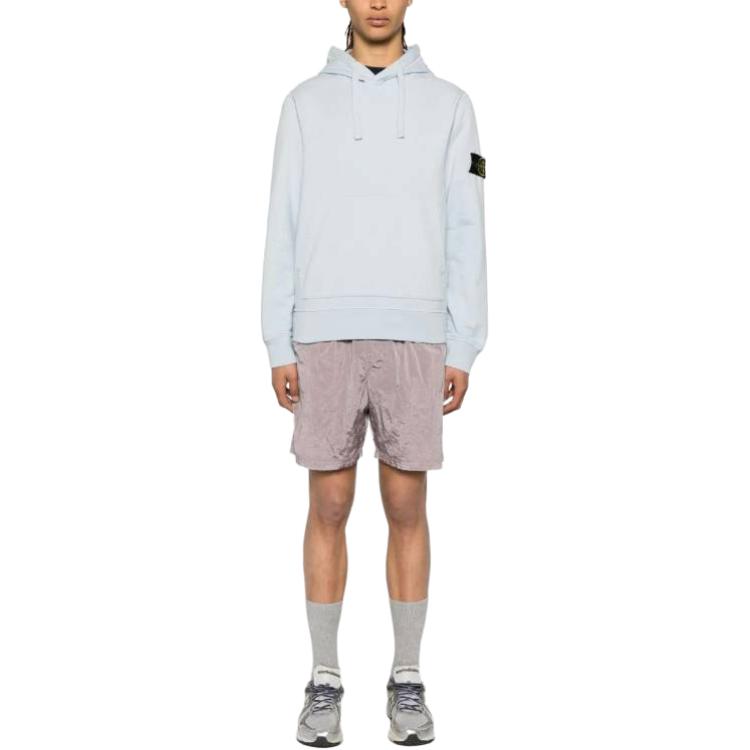 Капюшон с нашивкой Compass и шнурком STONE ISLAND, Ледяной морозный синий — фото 4